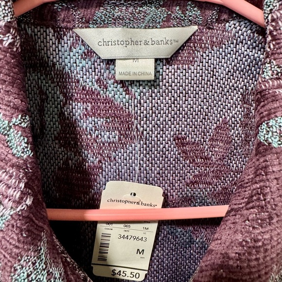 Christopher & Banks Purple Floral Vest - Picture 2 of 4